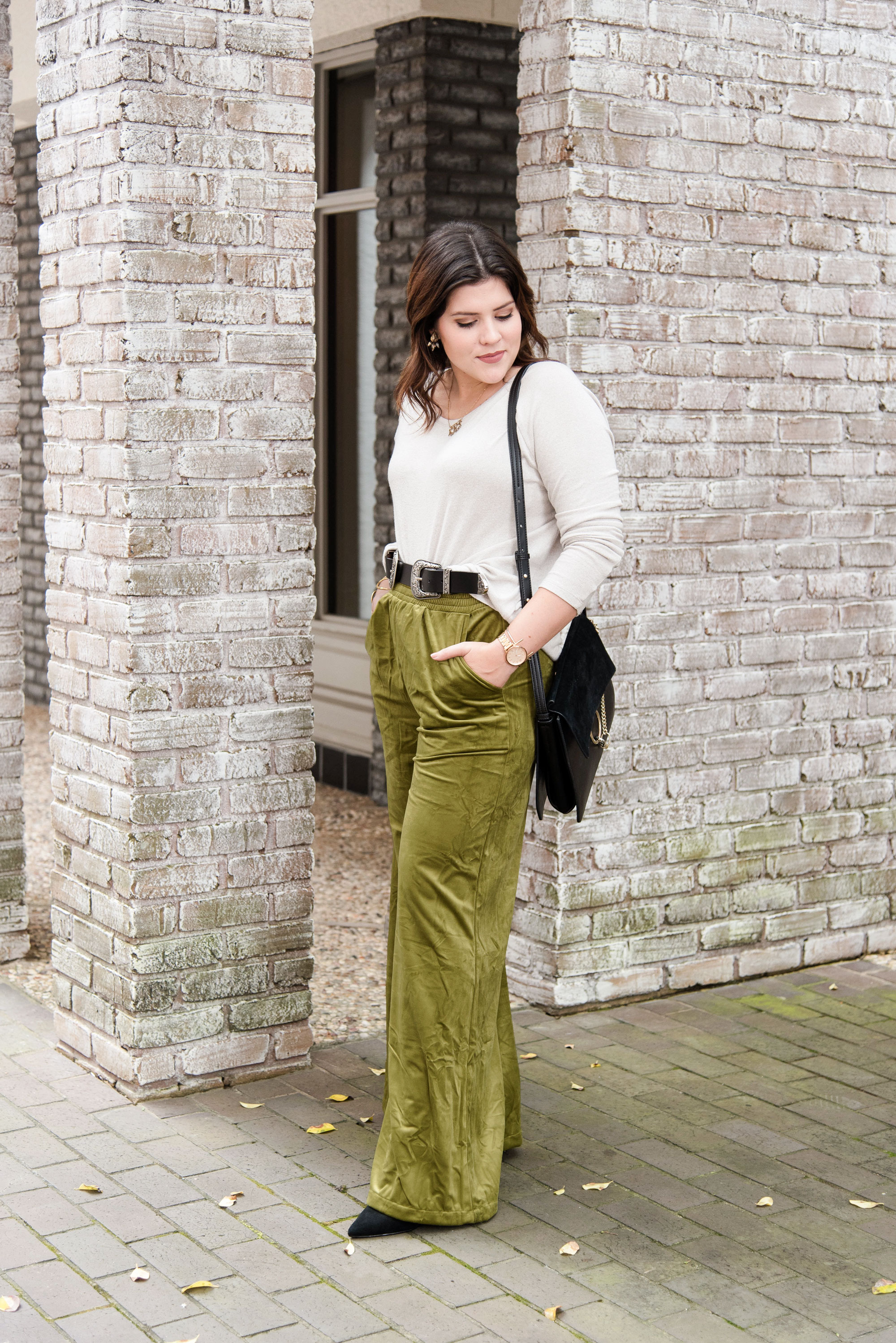 velvet trousers outfit
